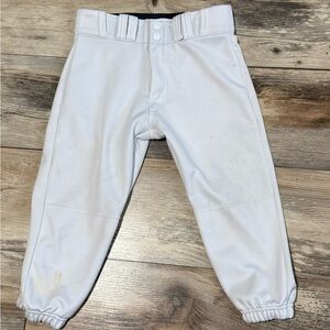 Easton White Youth Baseball Pants with Elastic Ankles